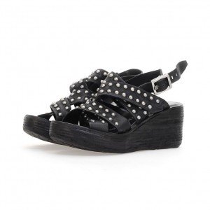 Black A.S.98 Normand Women's Sandals | CA-TNAKJ-8953