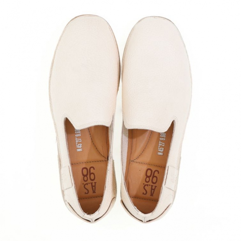 Beige A.S.98 Alberic Men's flat shoes | CA-OYQRZ-4678