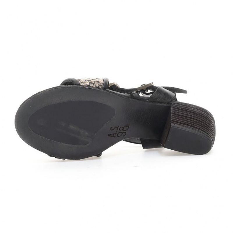 Black A.S.98 Ayden Women's Sandals | CA-YNLRA-2481