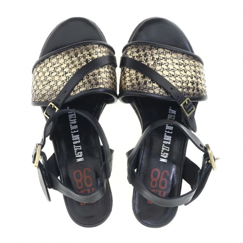 Black A.S.98 Ayden Women's Sandals | CA-YNLRA-2481