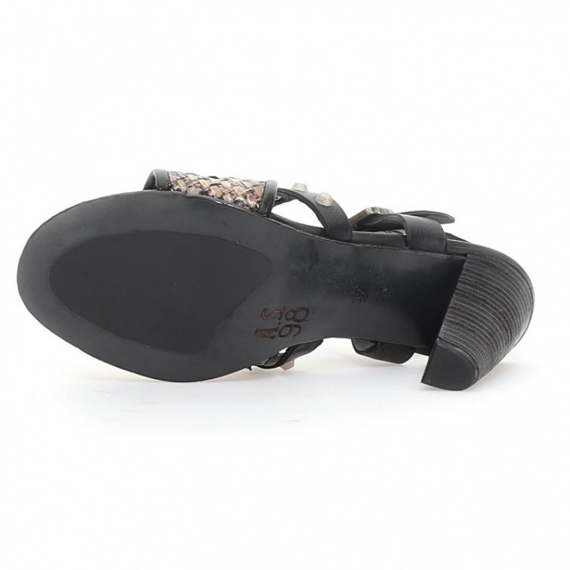 Black A.S.98 Becci Women's Sandals | CA-ZFCWX-8421