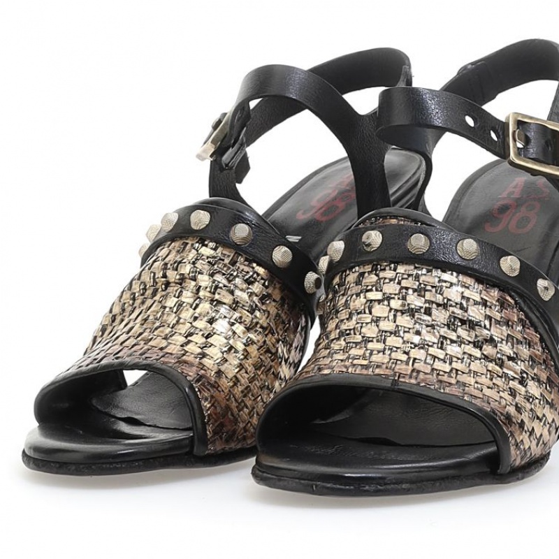 Black A.S.98 Becci Women's Sandals | CA-ZFCWX-8421