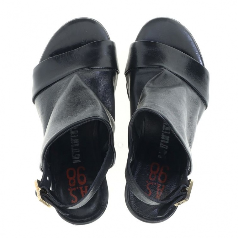 Black A.S.98 Bertha Women's Sandals | CA-NPEVA-7023