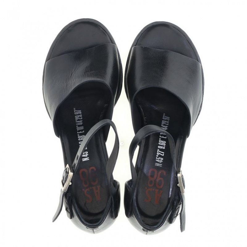 Black A.S.98 Bess Women's Sandals | CA-OWKSH-5832