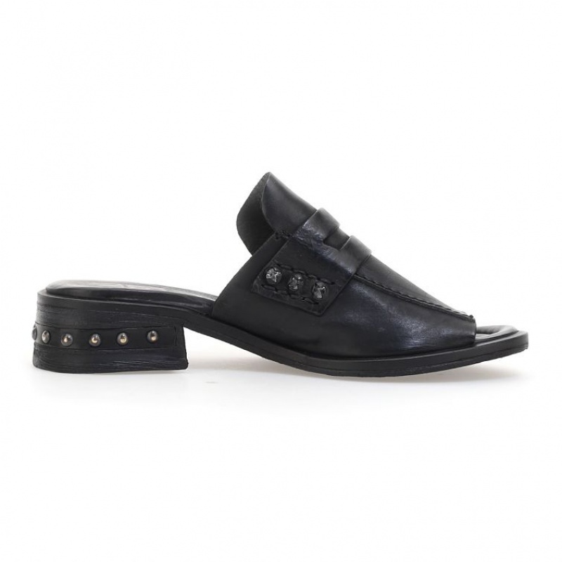 Black A.S.98 Godfrey Women's Mules | CA-HNCBA-7864