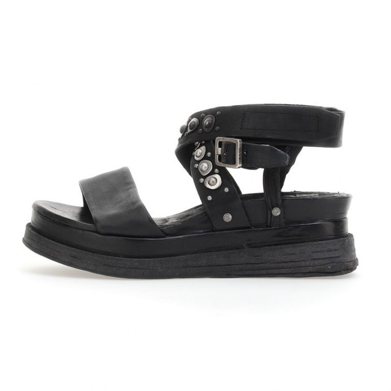 Black A.S.98 Ladonna Women's Sandals | CA-UMIQO-8275