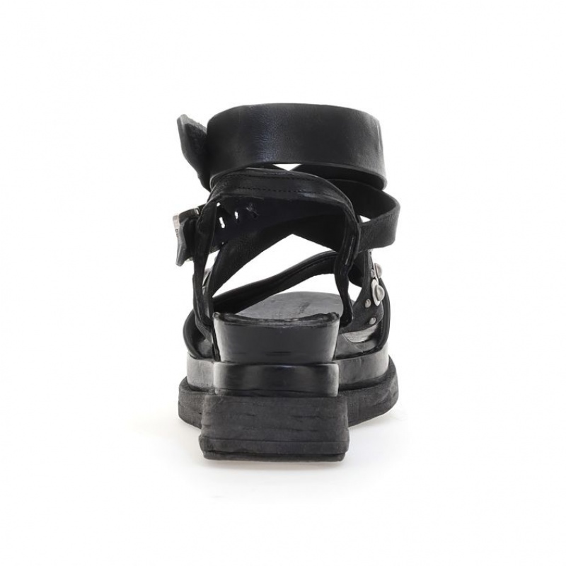 Black A.S.98 Ladonna Women's Sandals | CA-UMIQO-8275