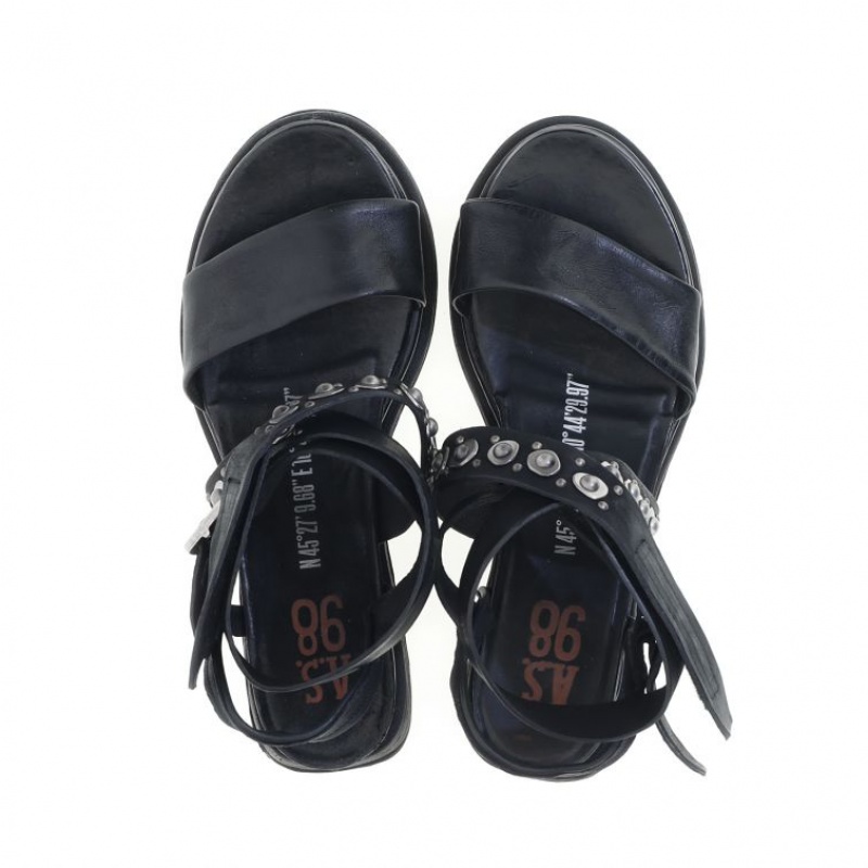 Black A.S.98 Ladonna Women's Sandals | CA-UMIQO-8275