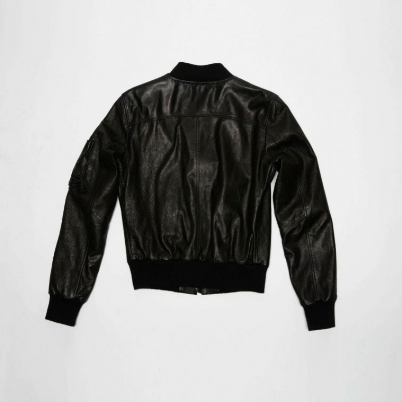 Black A.S.98 Leather Amber Women's Jackets | CA-LWYGC-6580