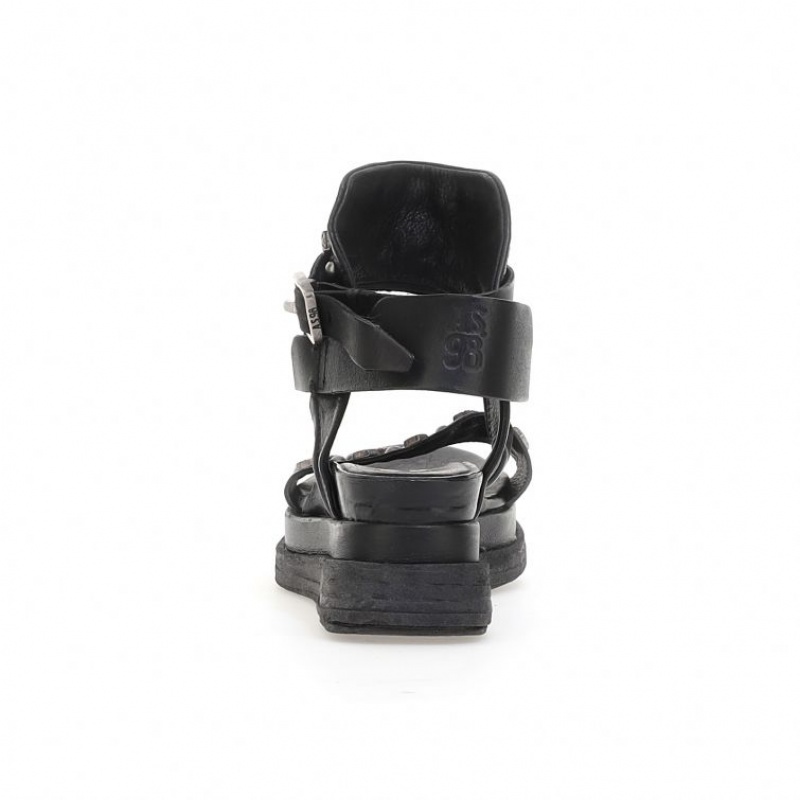 Black A.S.98 Leta Women's Sandals | CA-CIJFT-8175