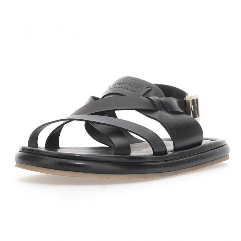 Black A.S.98 Milford Men's Sandals | CA-OAWFR-6832