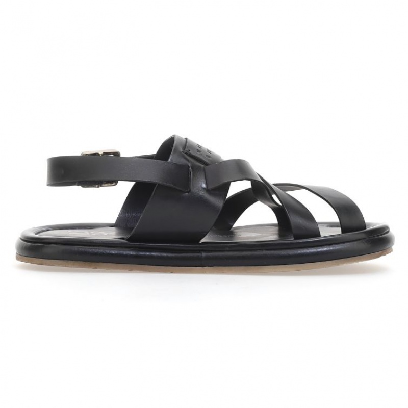 Black A.S.98 Milford Men's Sandals | CA-OAWFR-6832