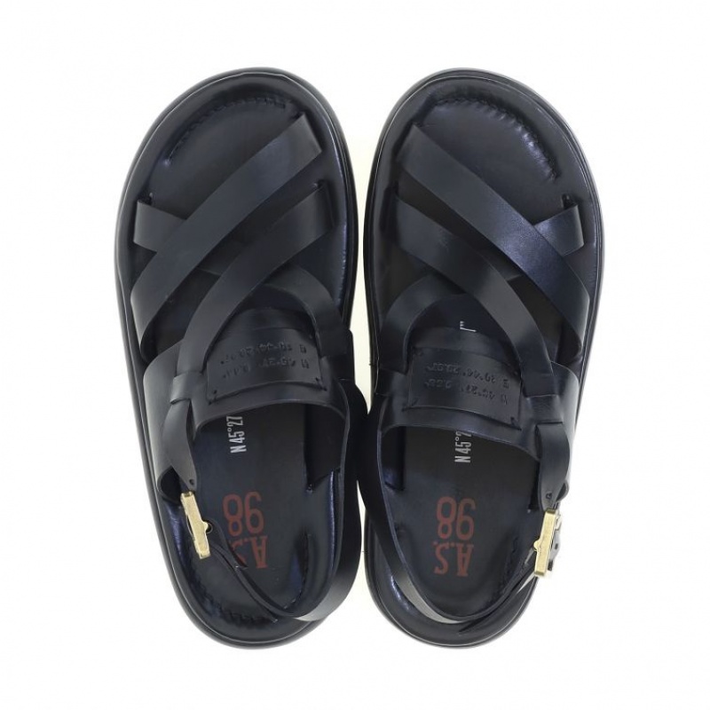 Black A.S.98 Milford Men's Sandals | CA-OAWFR-6832