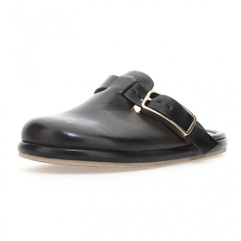 Black A.S.98 Mules Mike Men's flat shoes | CA-IBNFO-0271