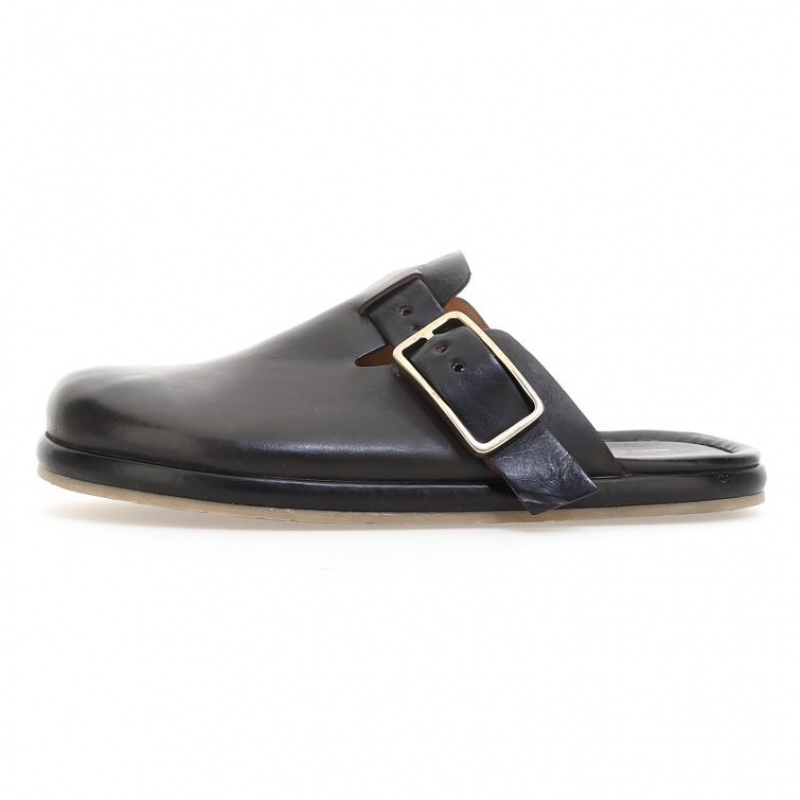 Black A.S.98 Mules Mike Men's flat shoes | CA-IBNFO-0271