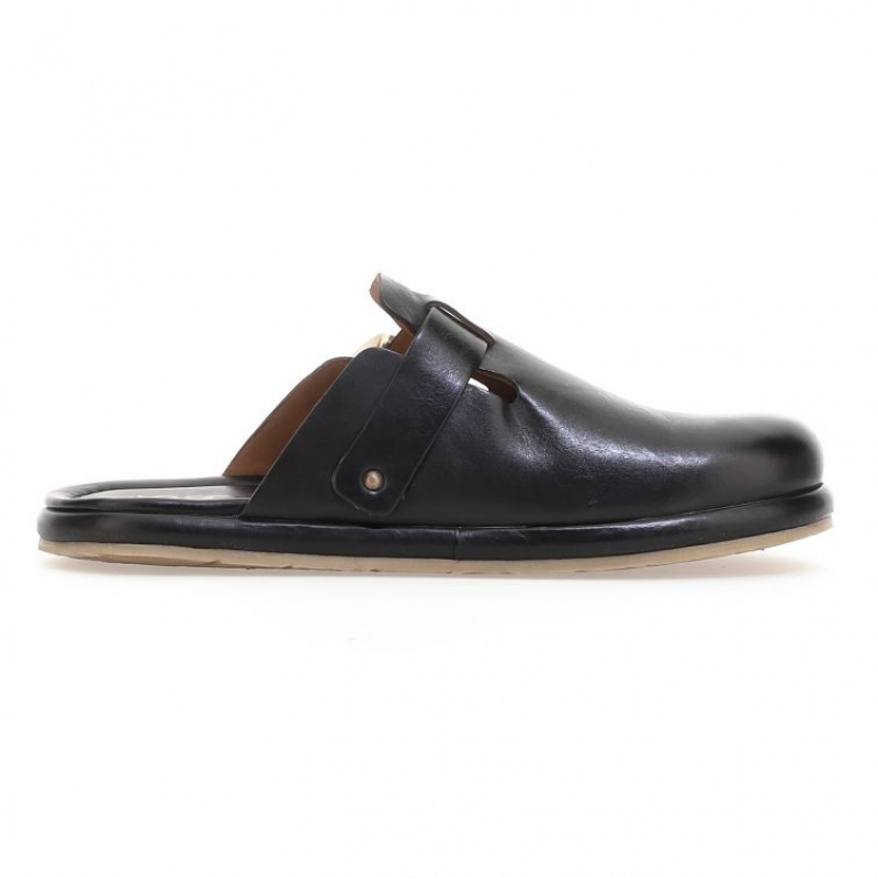 Black A.S.98 Mules Mike Men's flat shoes | CA-IBNFO-0271