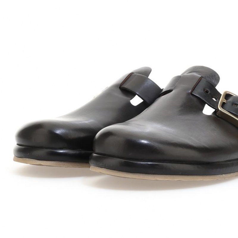 Black A.S.98 Mules Mike Men's flat shoes | CA-IBNFO-0271