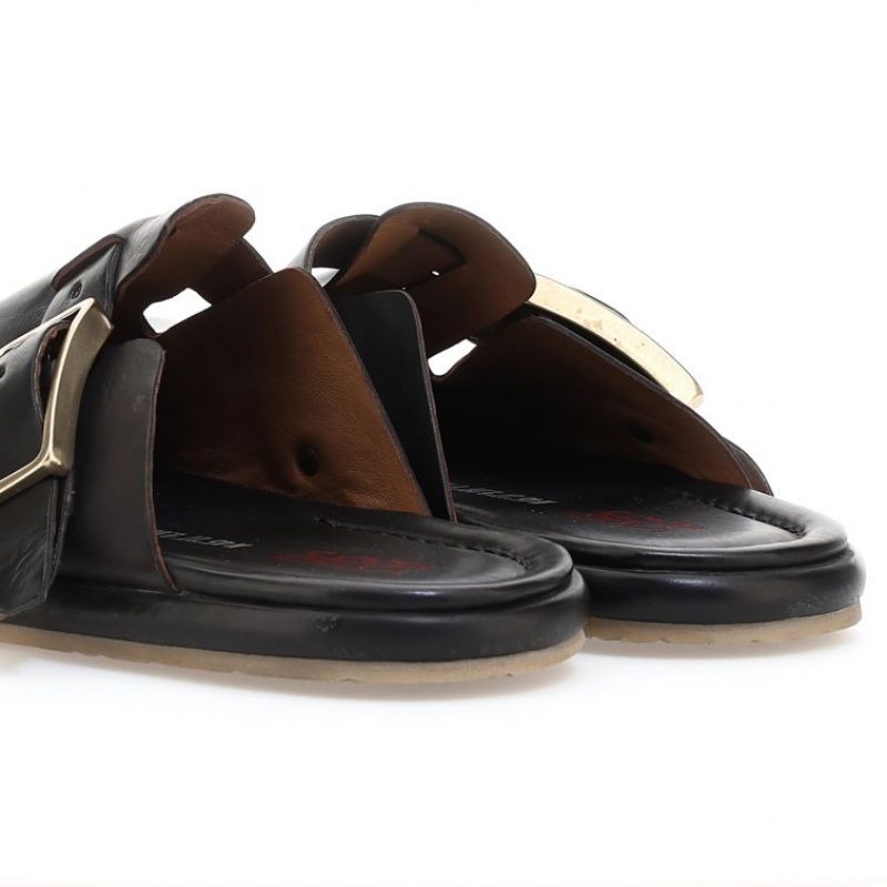 Black A.S.98 Mules Mike Men's flat shoes | CA-IBNFO-0271