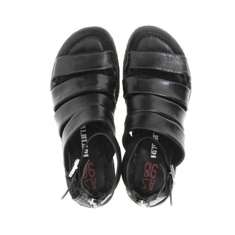 Black A.S.98 Ros Women's Sandals | CA-PNTQG-3906