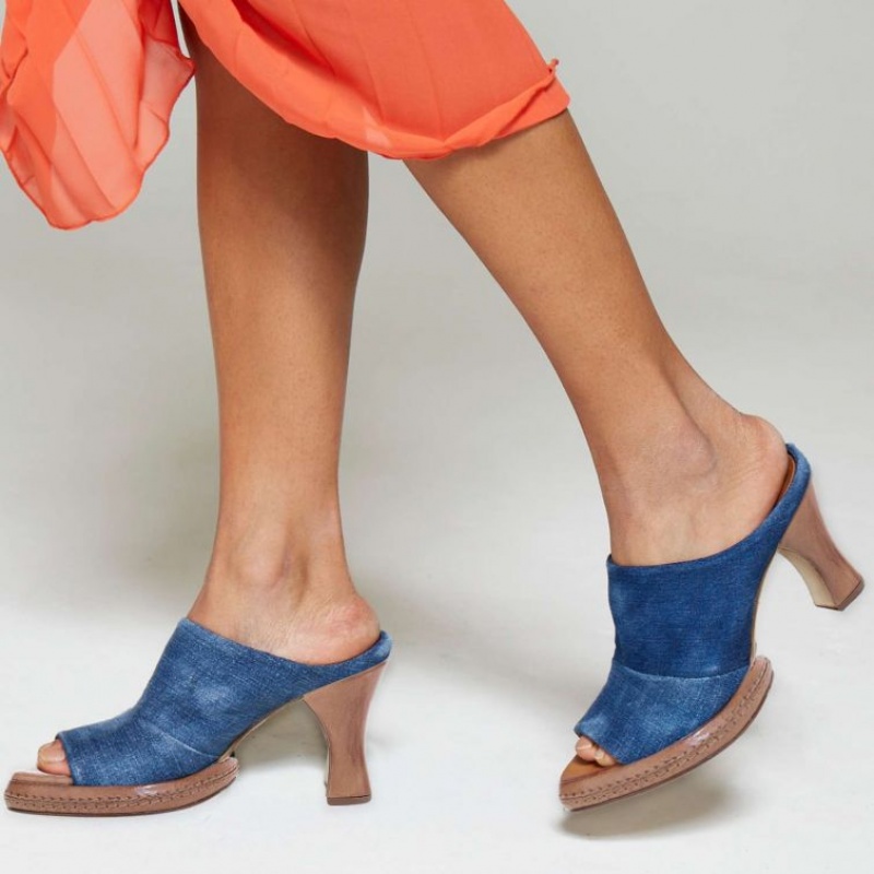 Blue A.S.98 Vannie Women's Mules | CA-GNDEA-4632