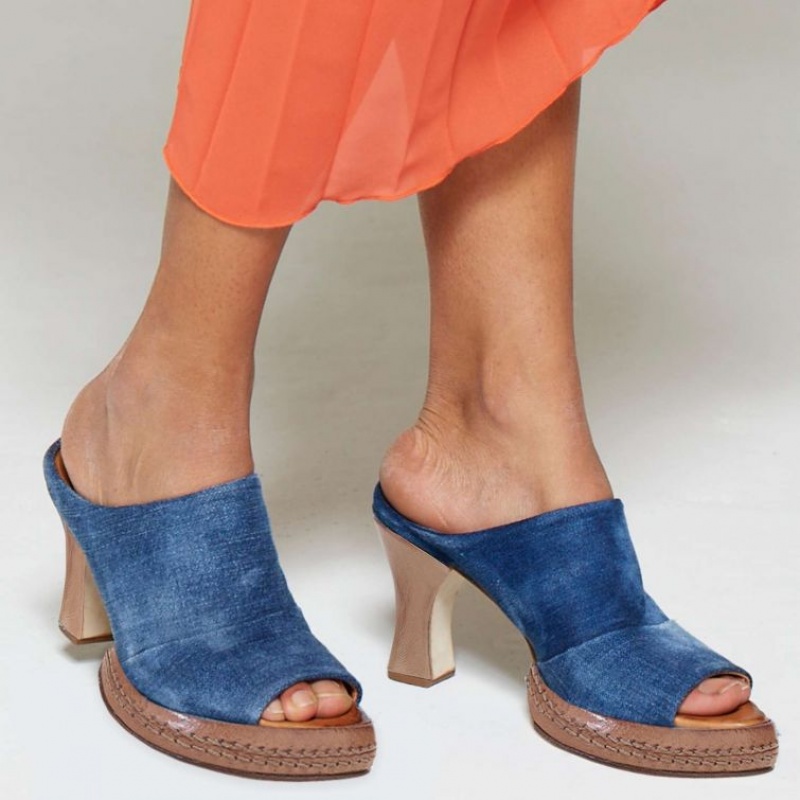 Blue A.S.98 Vannie Women's Mules | CA-GNDEA-4632