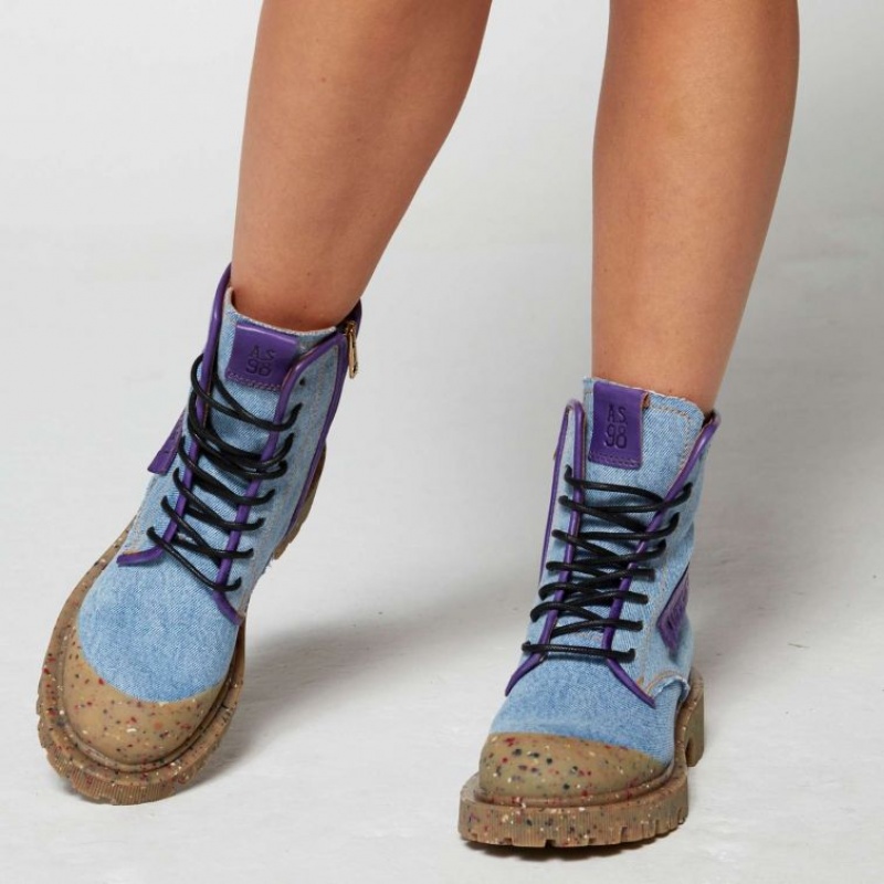 Blue / Purple A.S.98 Case Women's Ankle boots | CA-RYEZV-8346