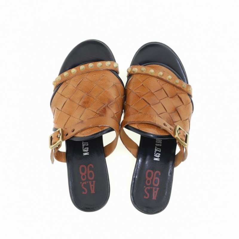 Brown A.S.98 Auggie Women's Sandals | CA-EFUPY-4783