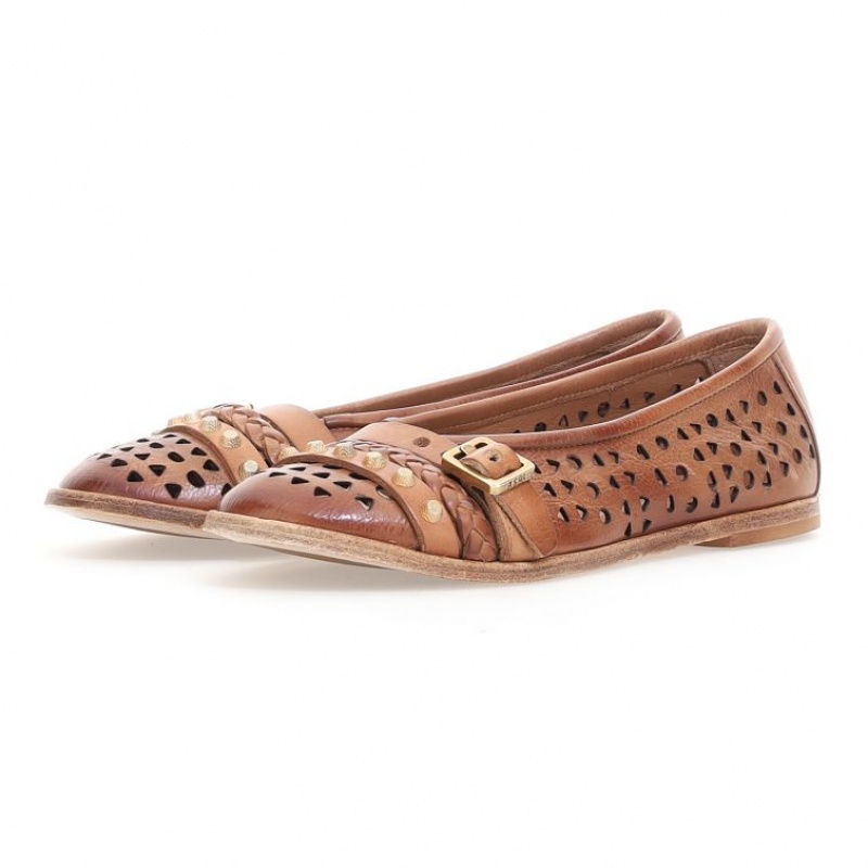 Brown A.S.98 Jakki Women\'s flat shoes | CA-VYBTS-6543