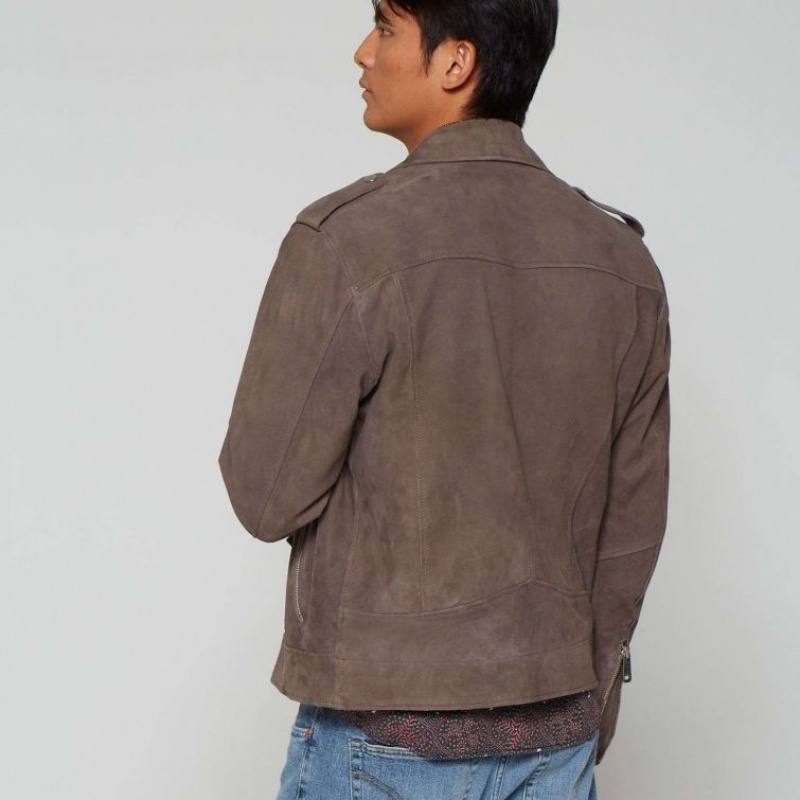 Brown A.S.98 Leather Jimmy Men's Jackets | CA-DJFAG-3785