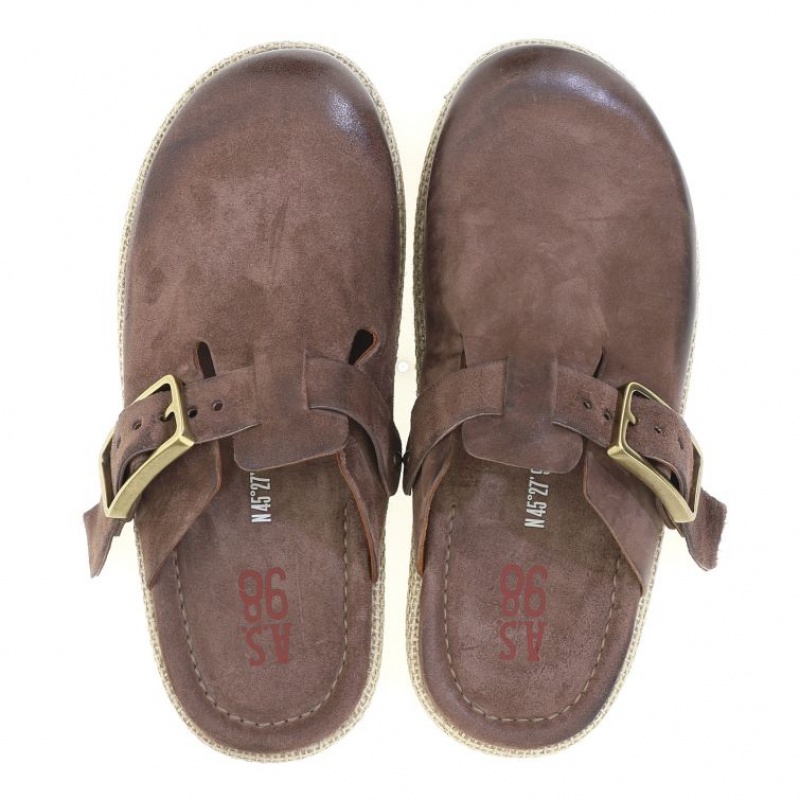 Brown A.S.98 Mules Mike Men's flat shoes | CA-VFHJW-8604