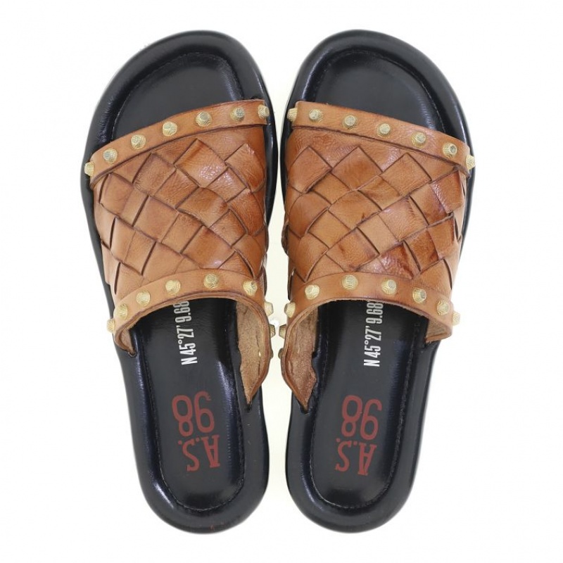 Brown A.S.98 Yasmin Women's Sandals | CA-QVRJS-3245