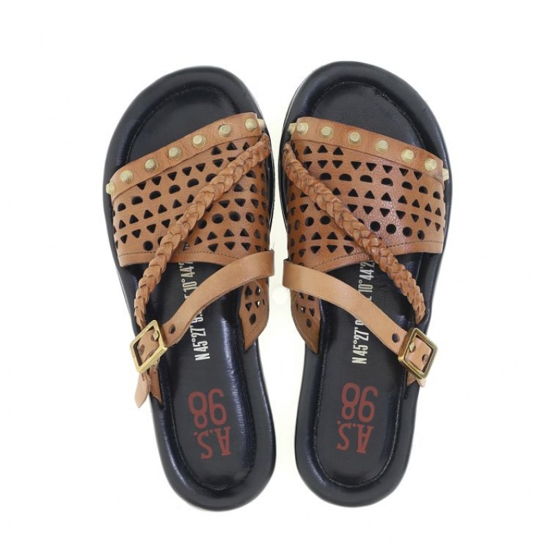 Brown A.S.98 Yazmin Women's Sandals | CA-XDLNK-5149