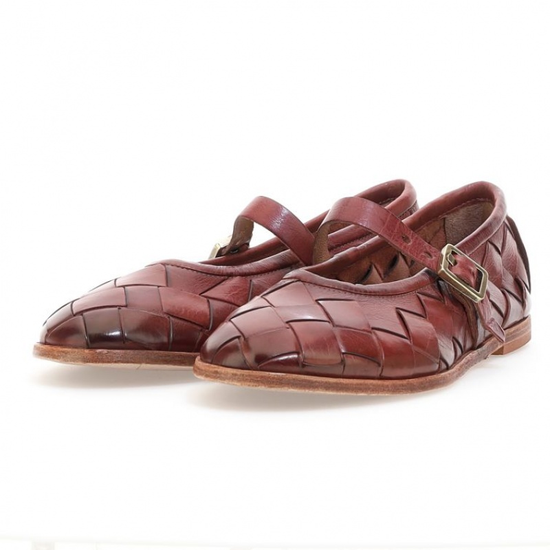 Burgundy A.S.98 Janae Women's flat shoes | CA-VORCN-7148