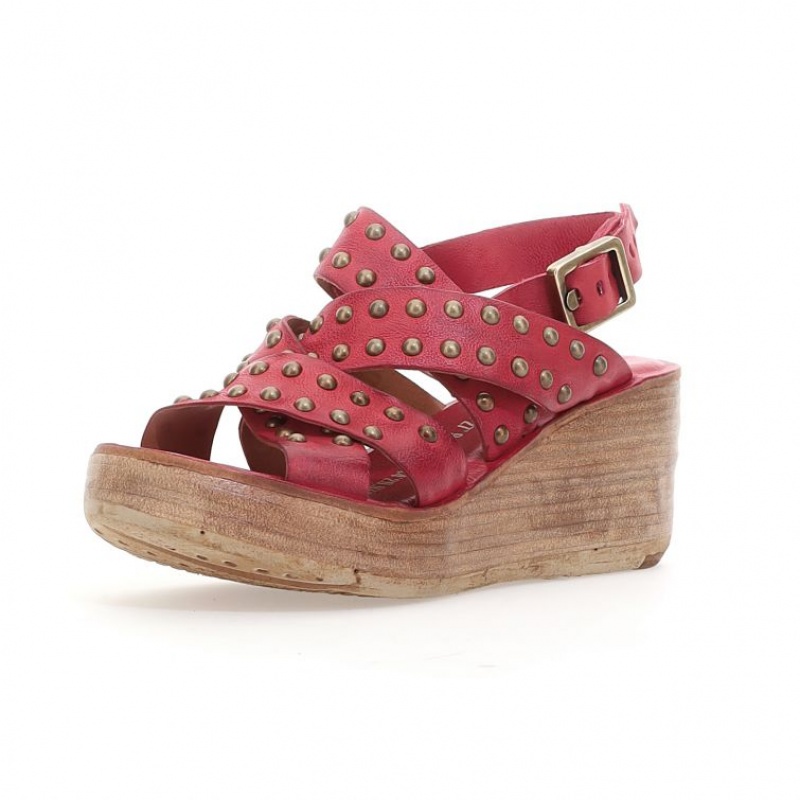 Dark Red A.S.98 Normand Women's Sandals | CA-NQPSC-7402