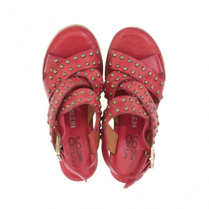 Dark Red A.S.98 Normand Women's Sandals | CA-NQPSC-7402