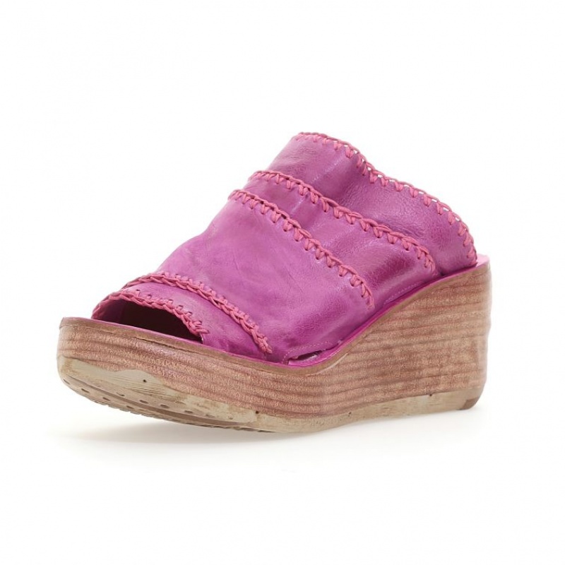 Fuchsia A.S.98 Nivek Women's Sandals | CA-NHURD-9658