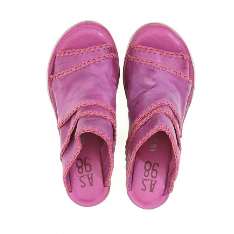 Fuchsia A.S.98 Nivek Women's Sandals | CA-NHURD-9658