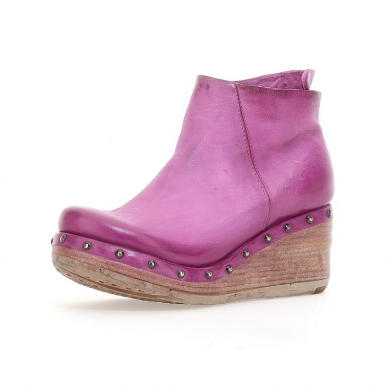 Fuchsia A.S.98 Pancras Women's Ankle boots | CA-GKOFA-2814