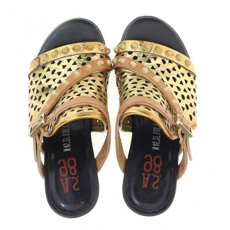 Gold A.S.98 Barbra Women's Sandals | CA-IWBDX-5381