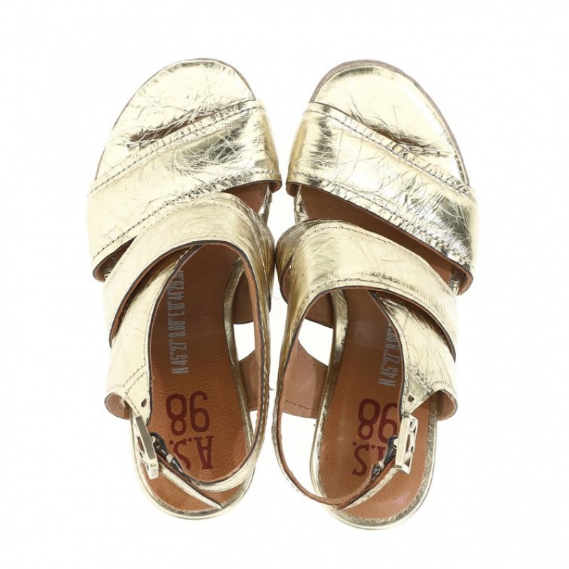 Gold A.S.98 Chastity Women's Sandals | CA-YUHVN-8409