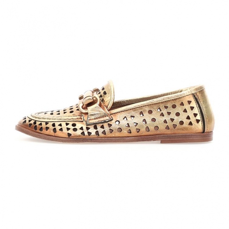 Gold A.S.98 Jacklyn Women's flat shoes | CA-XEPID-2836