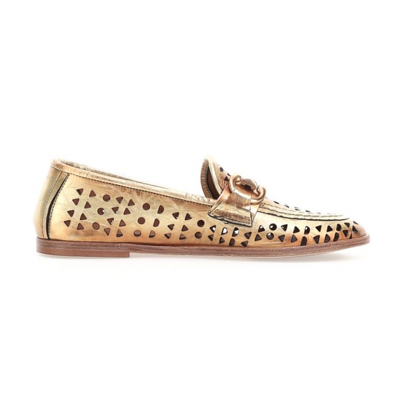 Gold A.S.98 Jacklyn Women's flat shoes | CA-XEPID-2836