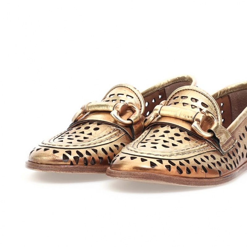 Gold A.S.98 Jacklyn Women's flat shoes | CA-XEPID-2836