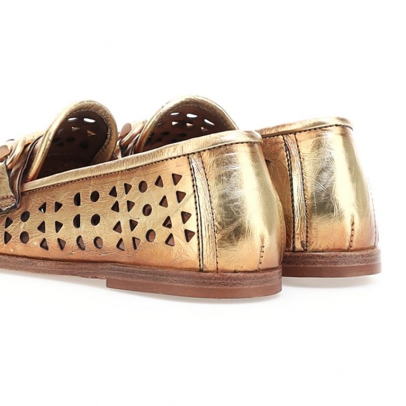 Gold A.S.98 Jacklyn Women's flat shoes | CA-XEPID-2836