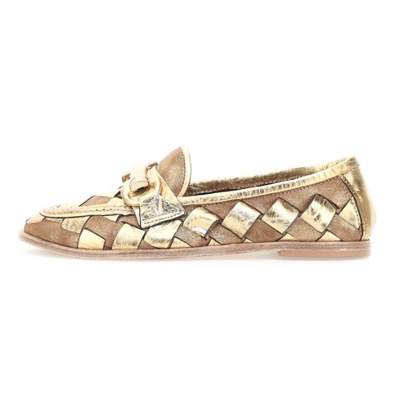 Gold A.S.98 Janel Women's flat shoes | CA-NLQAP-4281