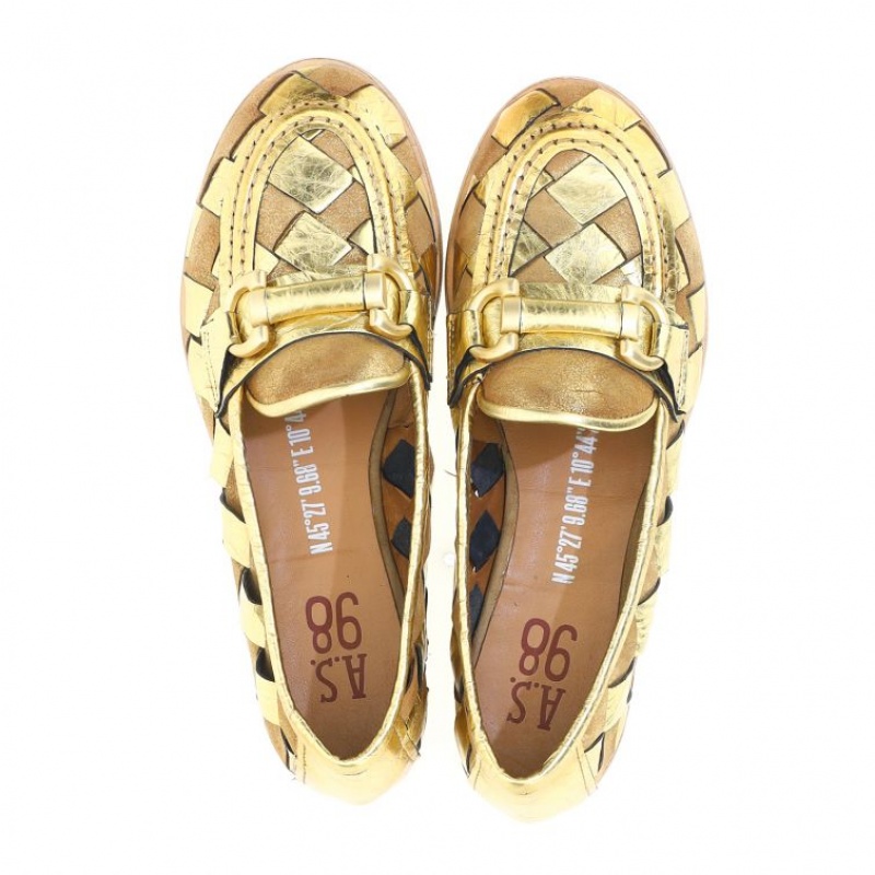 Gold A.S.98 Janel Women's flat shoes | CA-NLQAP-4281