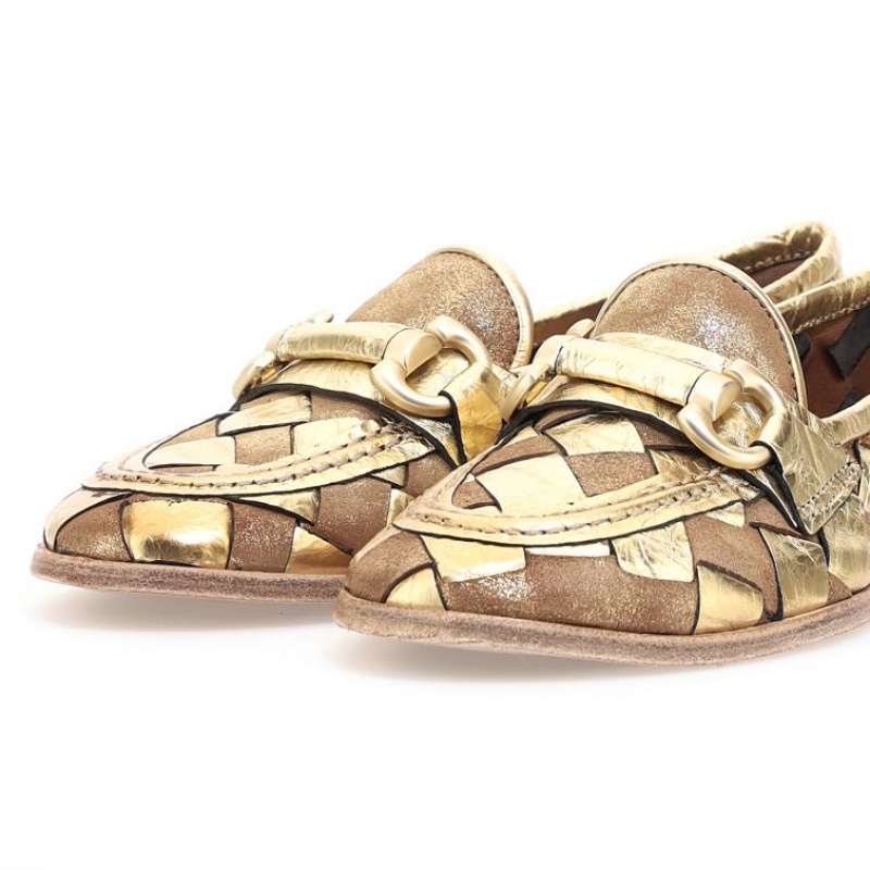 Gold A.S.98 Janel Women's flat shoes | CA-NLQAP-4281