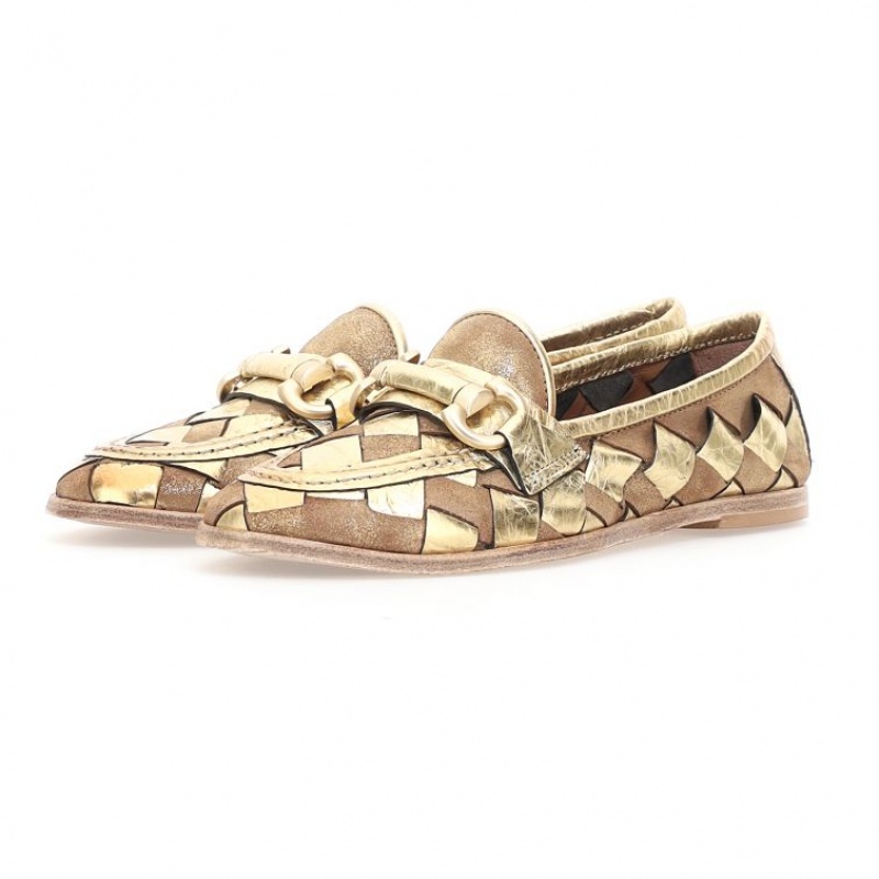 Gold A.S.98 Janel Women\'s flat shoes | CA-NLQAP-4281