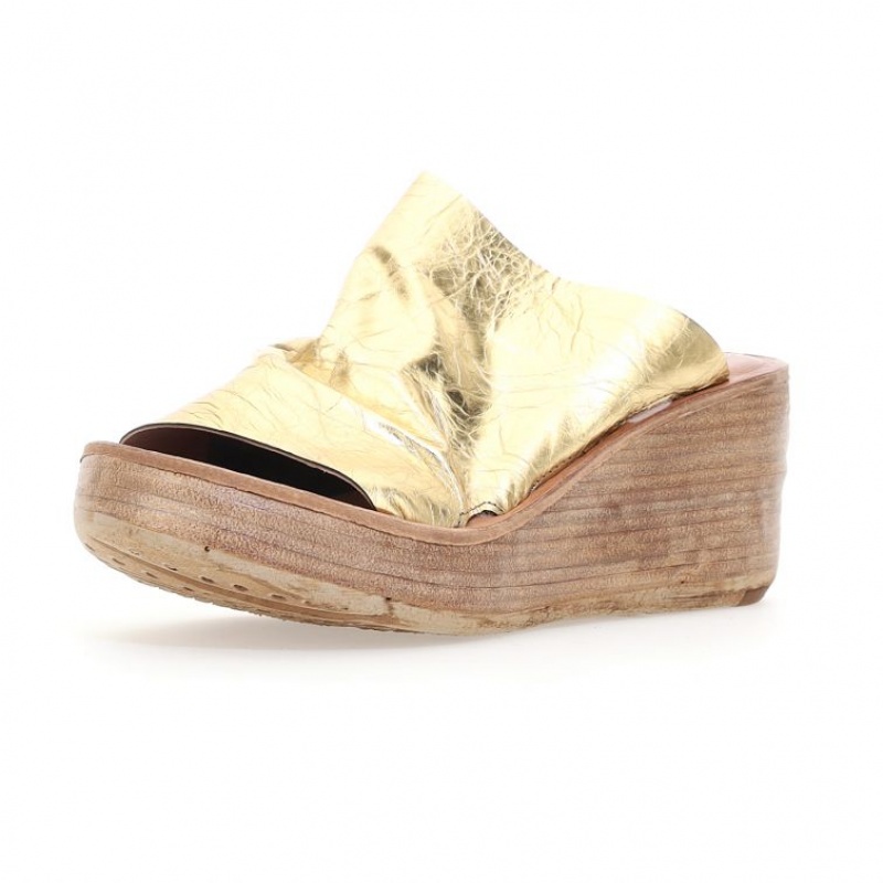 Gold A.S.98 Nanette Women's Sandals | CA-FQKHG-2457