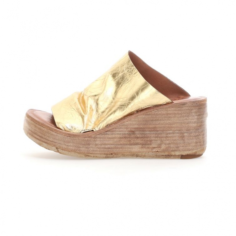 Gold A.S.98 Nanette Women's Sandals | CA-FQKHG-2457